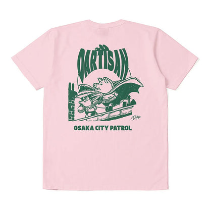 STUDIO_D'ARTISAN USAコットンプリントTシャツ【8180B】:ホワイト/ピンク/イエロー/ネイビー