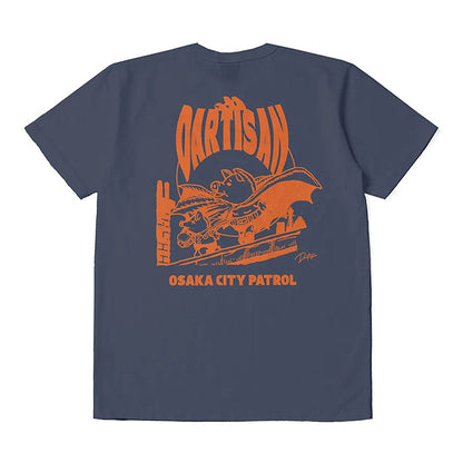 STUDIO_D'ARTISAN USAコットンプリントTシャツ【8180B】:ホワイト/ピンク/イエロー/ネイビー