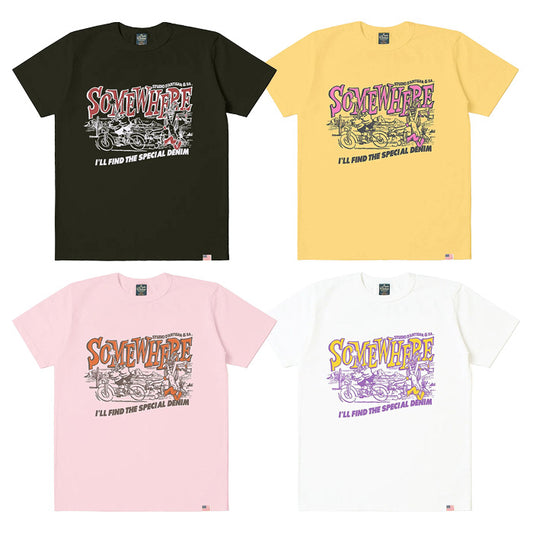 STUDIO_D'ARTISAN USAコットンピグメントダイTシャツ【8181B】:ホワイト/ピンク/イエロー/ブラック