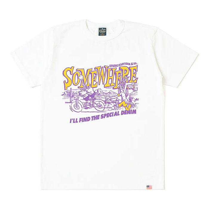 STUDIO_D'ARTISAN USAコットンピグメントダイTシャツ【8181B】:ホワイト/ピンク/イエロー/ブラック
