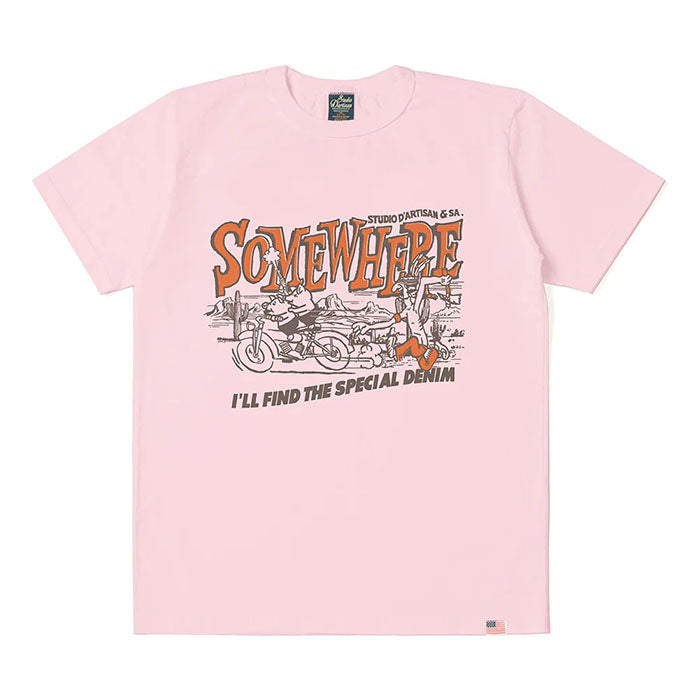 STUDIO_D'ARTISAN USAコットンピグメントダイTシャツ【8181B】:ホワイト/ピンク/イエロー/ブラック