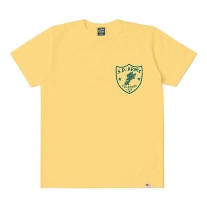 STUDIO_D'ARTISAN USAコットンプリントTシャツ【8182B】:ホワイト/ブラック/ブルー/イエロー