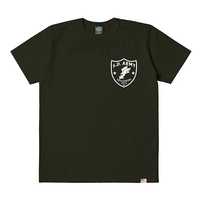 STUDIO_D'ARTISAN USAコットンプリントTシャツ【8182B】:ホワイト/ブラック/ブルー/イエロー