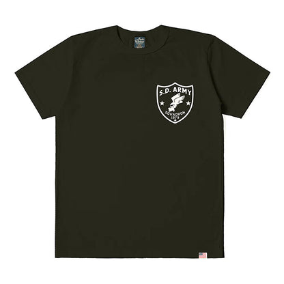 STUDIO_D'ARTISAN USAコットンプリントTシャツ【8182B】:ホワイト/ブラック/ブルー/イエロー