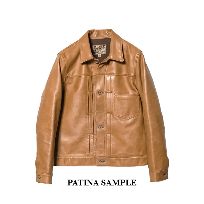 PERSIMMON TANNIN DYED HORSE WWII TYPE JEAN JACKET