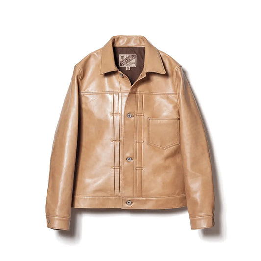 PERSIMMON TANNIN DYED HORSE WWII TYPE JEAN JACKET