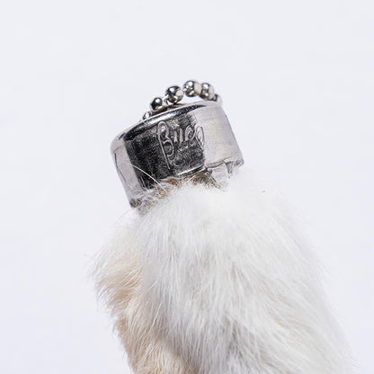 BUCO RABBIT FOOT KEY CHAIN:WHITE