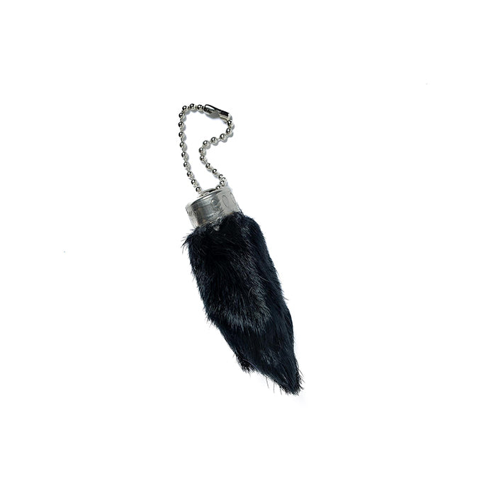 BUCO RABBIT FOOT KEY CHAIN:BLACK