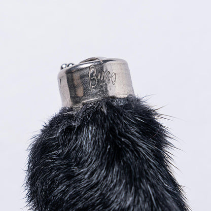 BUCO RABBIT FOOT KEY CHAIN:BLACK