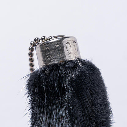BUCO RABBIT FOOT KEY CHAIN:BLACK