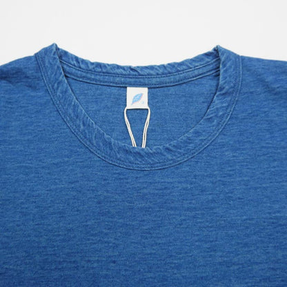 ピュアブルージャパン SS-5011-GRE Indigo Jersey Crew Neck T-s Greencast Indigo インディゴ天竺クルーネックTシャツ グリーンキャストインディゴ 無地 半袖 カットソー リーフ刺繍