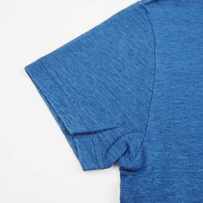 ピュアブルージャパン SS-5011-GRE Indigo Jersey Crew Neck T-s Greencast Indigo インディゴ天竺クルーネックTシャツ グリーンキャストインディゴ 無地 半袖 カットソー リーフ刺繍