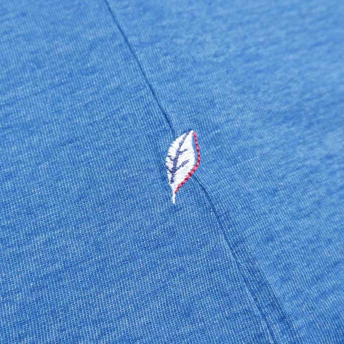 ピュアブルージャパン SS-5011-GRE Indigo Jersey Crew Neck T-s Greencast Indigo インディゴ天竺クルーネックTシャツ グリーンキャストインディゴ 無地 半袖 カットソー リーフ刺繍