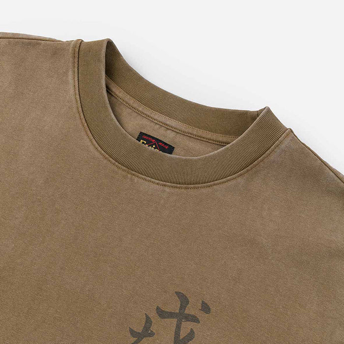 EVISU カモメプリントリラックスフィットTシャツ:カーキ