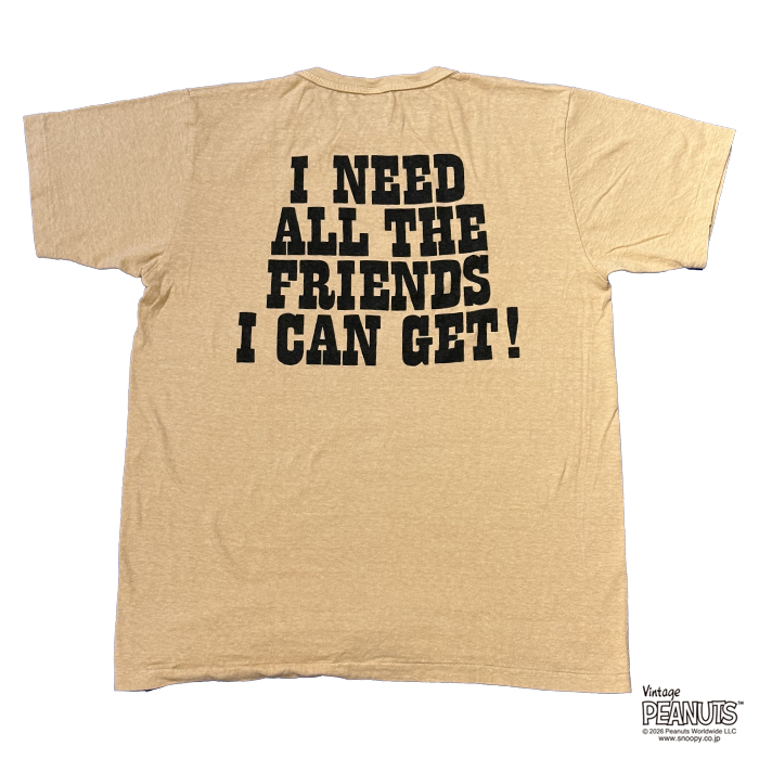 WAREHOUSE & CO. Lot YP126S-2 I NEED ALL THE FRIENDS (CHARLIE BROWN):イエロー/カフェオレ
