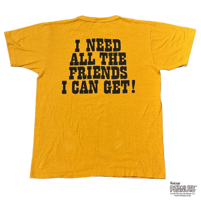 WAREHOUSE & CO. Lot YP126S-2 I NEED ALL THE FRIENDS (CHARLIE BROWN):イエロー/カフェオレ