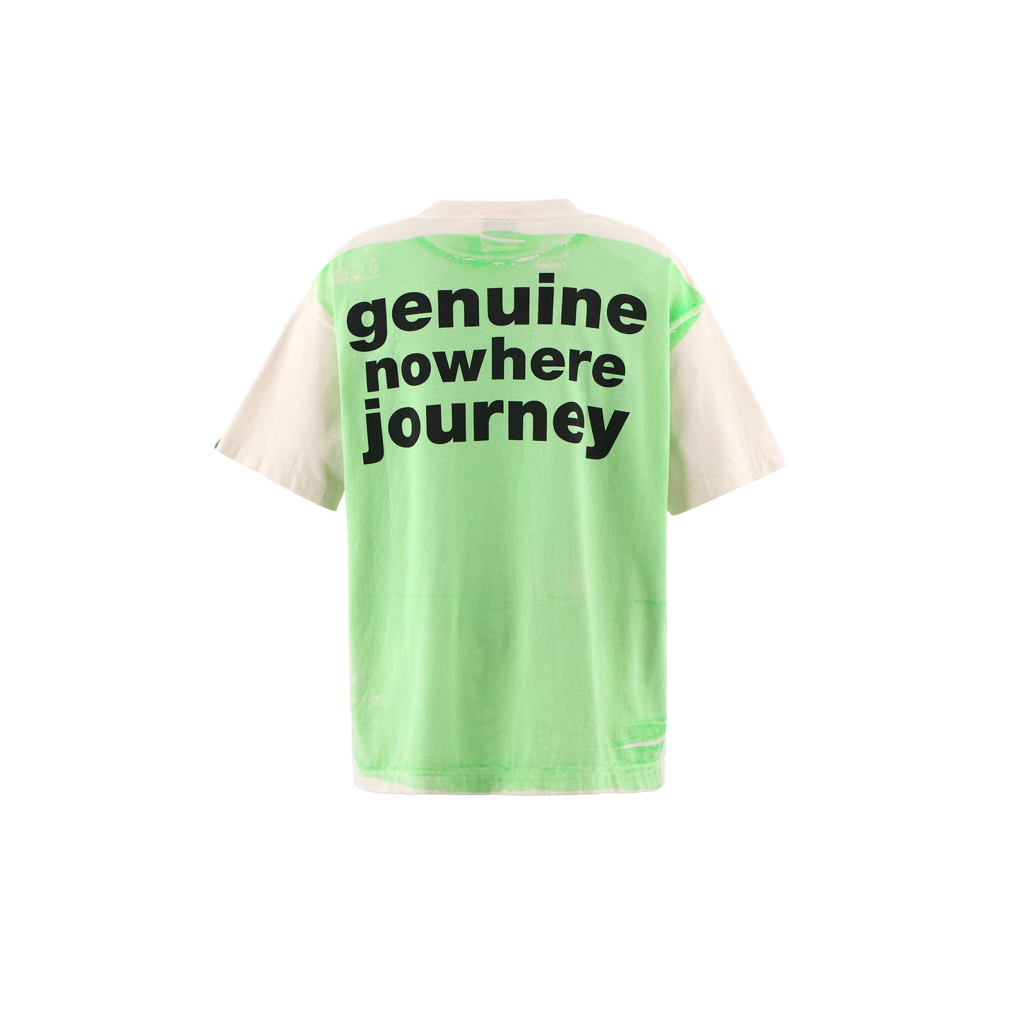 SAINT Mxxxxxx(セントマイケル)×A BATHING APE®(アベイシングエイプ) SM-HR1-0000-C34 / BAPE_SS TEE / HANDPRINT /WHT+GRN