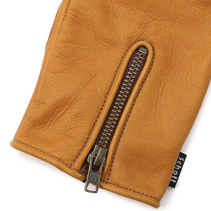 ZIP LEATHER GLOVE/ジップレザーグローブ:キャメル
