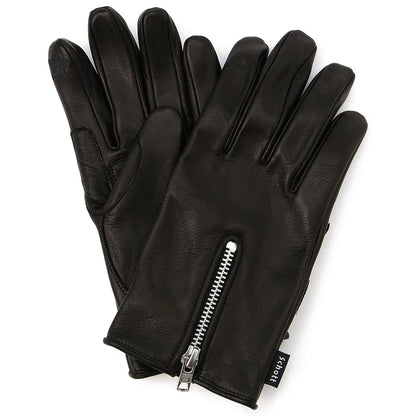 ZIP LEATHER GLOVE/ジップレザーグローブ:ブラック