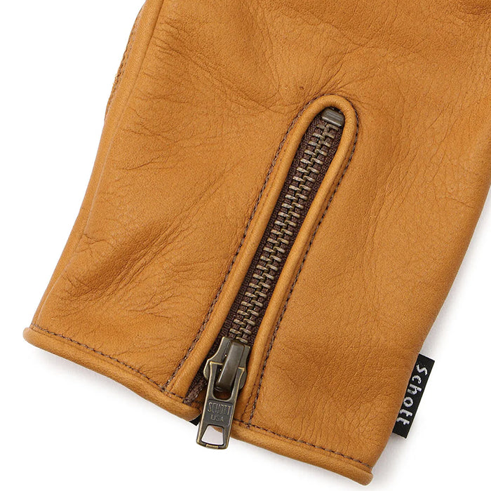 ZIP LEATHER GLOVE/ジップレザーグローブ:ブラック