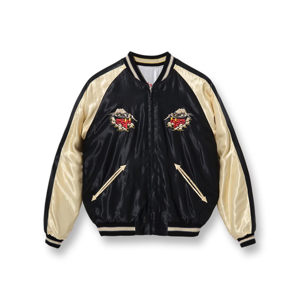 テーラー東洋 Lot No. TT14892-190 Early 1950s Style Acetate Souvenir Jacket “ROARING TIGER” × “LANDSCAPE” シルバー ブラック