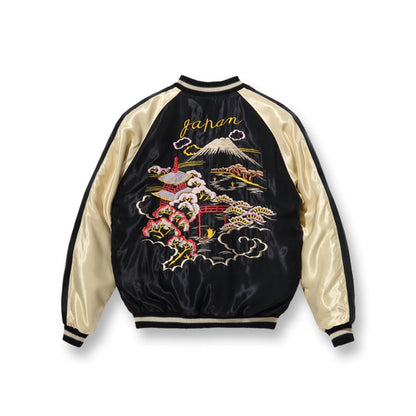 テーラー東洋 Lot No. TT14892-190 Early 1950s Style Acetate Souvenir Jacket “ROARING TIGER” × “LANDSCAPE” シルバー ブラック