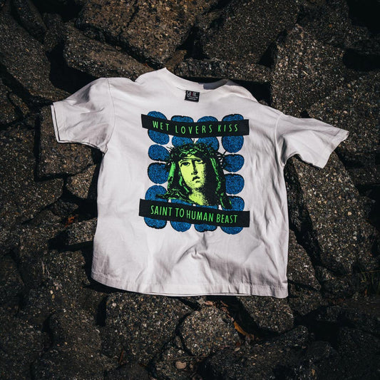 セントマイケル SM-YS1-0000-009 SS TEE / KISS / WHITE メンズ 半袖 プリント Tシャツ