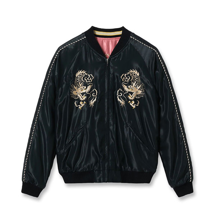 TAILOR TOYO Lot No. TT15972-219 / Mid 1950s Style Acetate Souvenir Jacket “WHITE DRAGON” × “TIGER HEAD”