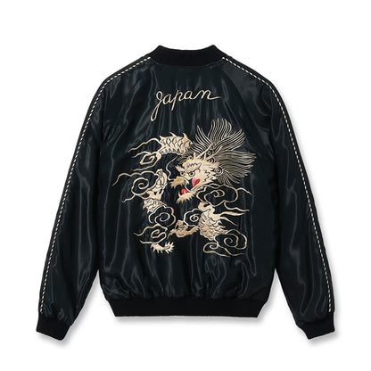 TAILOR TOYO Lot No. TT15972-219 / Mid 1950s Style Acetate Souvenir Jacket “WHITE DRAGON” × “TIGER HEAD”
