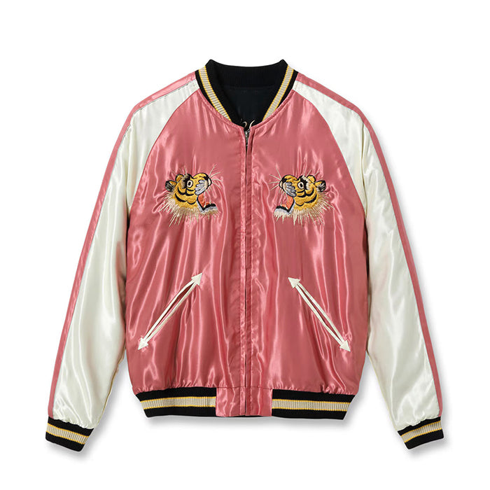 TAILOR TOYO Lot No. TT15972-219 / Mid 1950s Style Acetate Souvenir Jacket “WHITE DRAGON” × “TIGER HEAD”