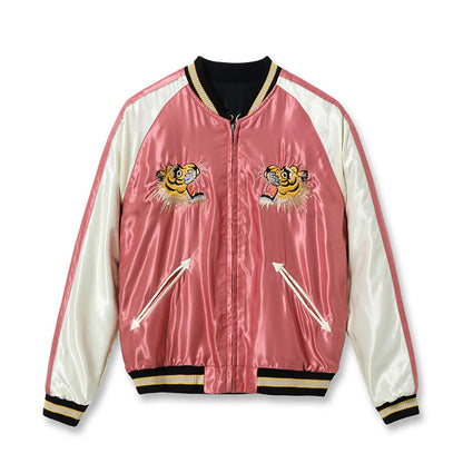 TAILOR TOYO Lot No. TT15972-219 / Mid 1950s Style Acetate Souvenir Jacket “WHITE DRAGON” × “TIGER HEAD”
