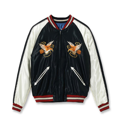 TAILOR TOYO Lot No. TT15972-119 / Early 1950s Style Acetate Souvenir Jacket “EAGLE” × “ROARING TIGER”