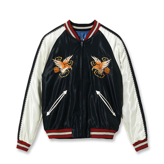 TAILOR TOYO Lot No. TT15972-119 / Early 1950s Style Acetate Souvenir Jacket “EAGLE” × “ROARING TIGER”