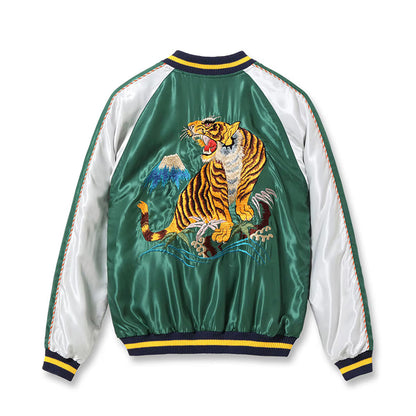 TAILOR TOYO  Lot No. TT15972-145 / Early 1950s Style Acetate Souvenir Jacket “ROARING TIGER” × “EAGLE”