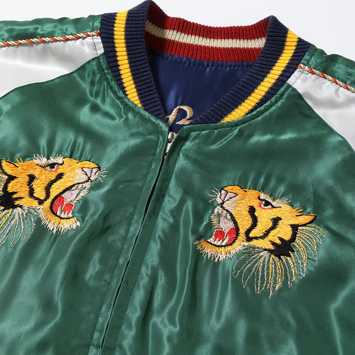 TAILOR TOYO  Lot No. TT15972-145 / Early 1950s Style Acetate Souvenir Jacket “ROARING TIGER” × “EAGLE”