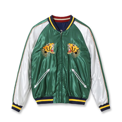 TAILOR TOYO  Lot No. TT15972-145 / Early 1950s Style Acetate Souvenir Jacket “ROARING TIGER” × “EAGLE”