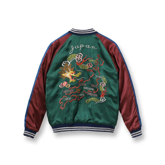 テーラー東洋 Lot No. TT15416-145 Late 1940s Style Acetate Souvenir Jacket “KOSHO & CO.” Special Edition “DRAGON & JAPAN MAP” × “ROARING TIGER”