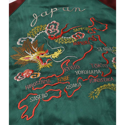 テーラー東洋 Lot No. TT15416-145 Late 1940s Style Acetate Souvenir Jacket “KOSHO & CO.” Special Edition “DRAGON & JAPAN MAP” × “ROARING TIGER”