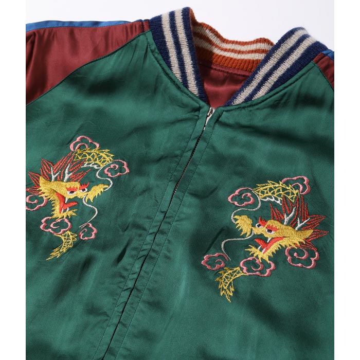 テーラー東洋 Lot No. TT15416-145 Late 1940s Style Acetate Souvenir Jacket “KOSHO & CO.” Special Edition “DRAGON & JAPAN MAP” × “ROARING TIGER”