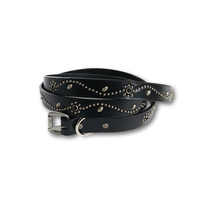 FULL COUNT 6216HTC Flower Studs Belt by Zip Stevenson HTC