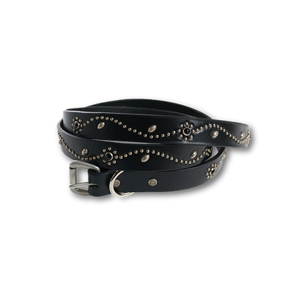 FULL COUNT 6216HTC Flower Studs Belt by Zip Stevenson HTC