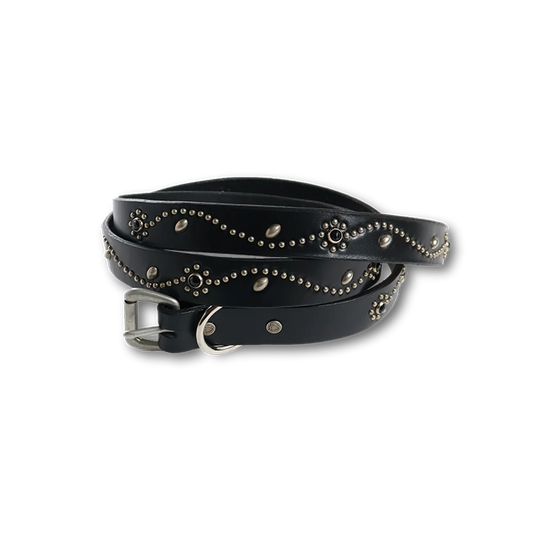 FULL COUNT 6216HTC Flower Studs Belt by Zip Stevenson HTC