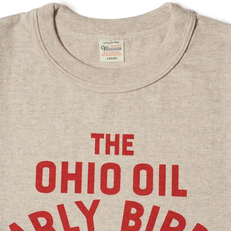 ウエアハウス WHTS-24SU019 Lot 4601 EARLY BIRDS オートミール メンズ 半袖 プリント Tシャツ
