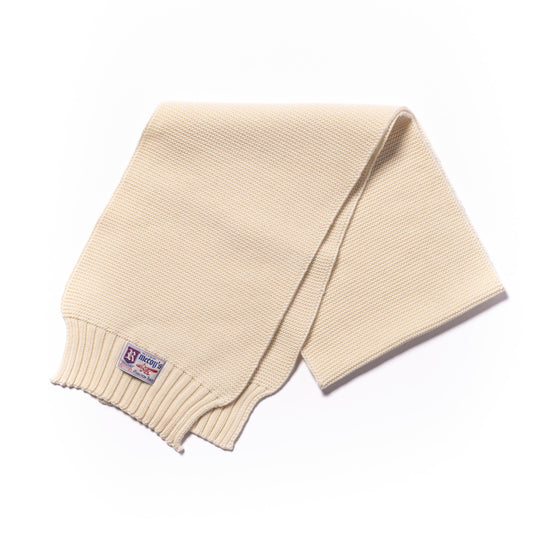 SCARF, WOOL-KNIT:ECRU