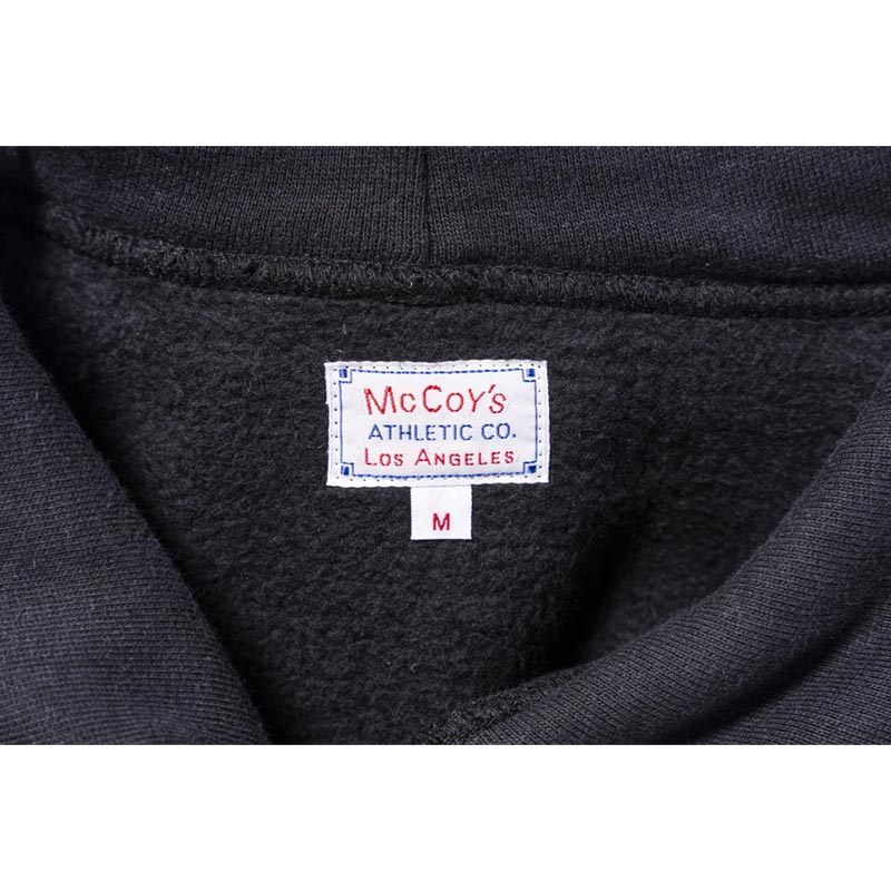 ザ リアルマッコイズ MC24114 10 OZ. LOOPWHEEL HOODED SWEATSHIRT 030 ブラック メンズ スウェット プルオーバー パーカー