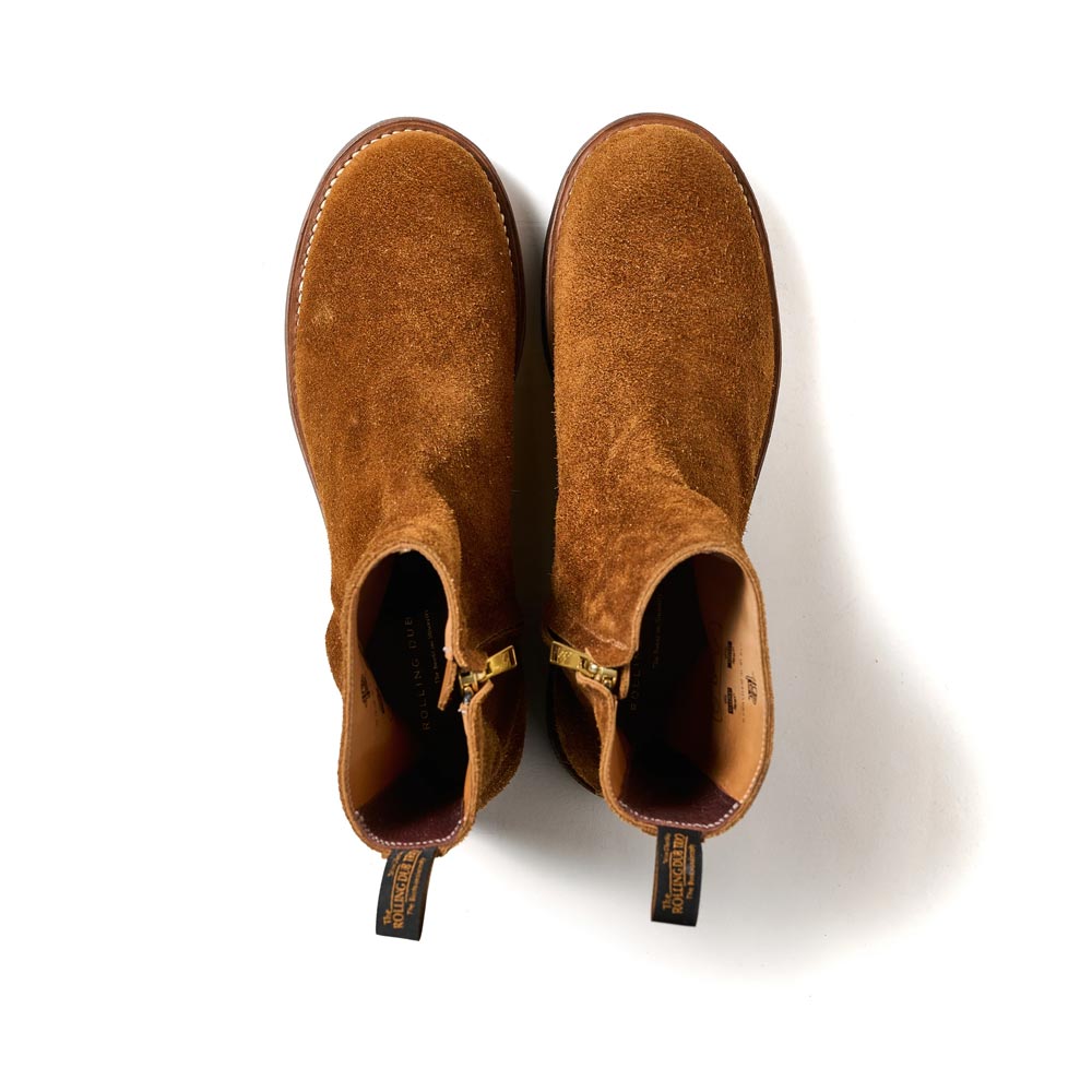 ローリングダブトリオ RDT-A14 CASPER Tobacco Oil Suede キャスパー タバコ オイルスエード メンズ レザー サイドジップ ブーツ
