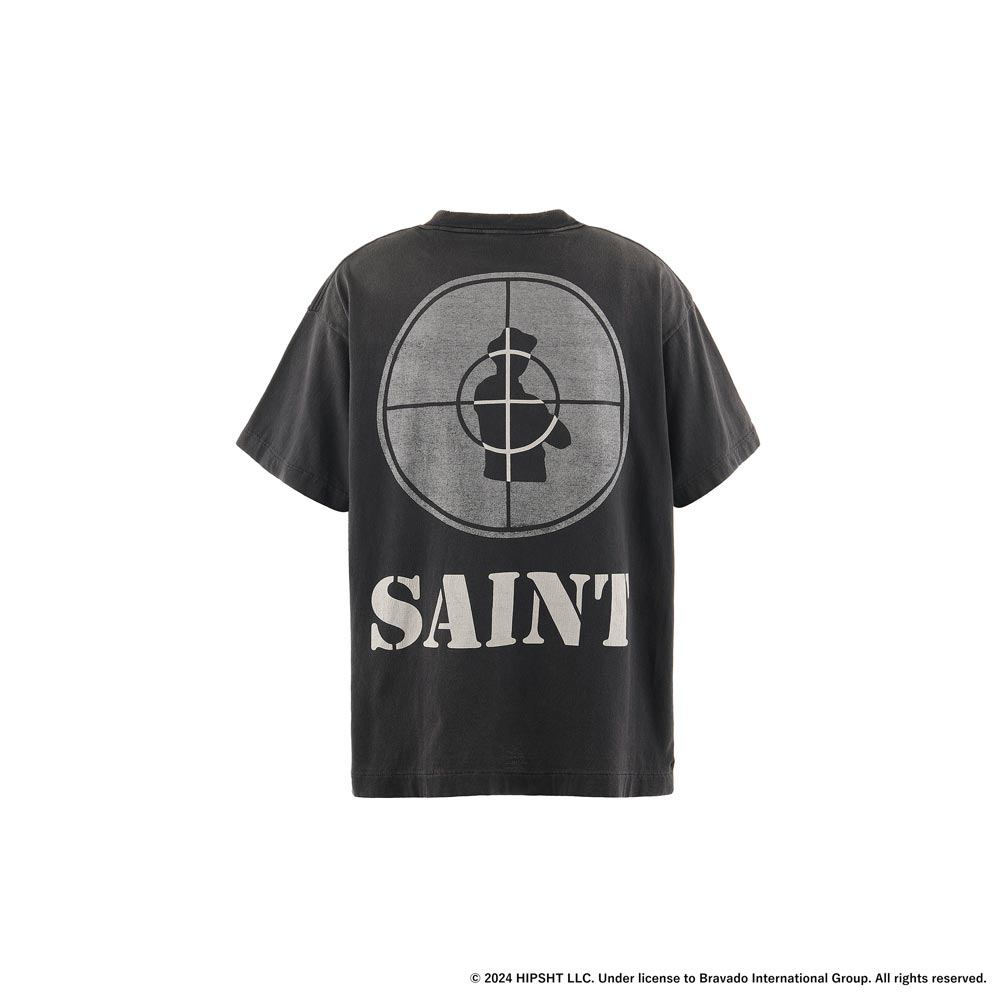 セントマイケル SM-YS1-0000-C18 SS TEE / SNT ENEMY / BLK メンズ Public Enemy コラボ プリント Tシャツ