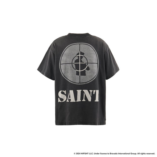 セントマイケル SM-YS1-0000-C18 SS TEE / SNT ENEMY / BLK メンズ Public Enemy コラボ プリント Tシャツ