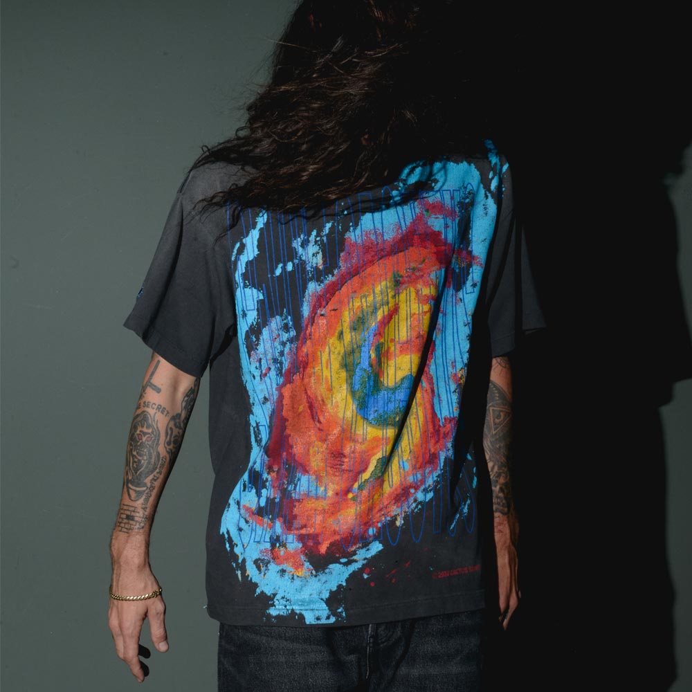 セントマイケル SM-YS1-0000-C05 CP_SS TEE / ANGRY LV GD / BLK メンズ Cactus Plant Flea Market コラボ プリント Tシャツ