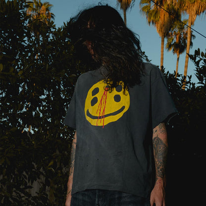 セントマイケル SM-YS1-0000-C01 CP_SS TEE / SMILE / BLK メンズ Cactus Plant Flea Market コラボ プリント Tシャツ スマイル